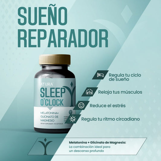 Sleep O’clock – Melatonina + Magnesio (90 cápsulas)