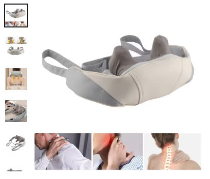 Masajeador Eléctrico 5D para Cuello y Espalda – Alivia Estrés y Dolores Musculares