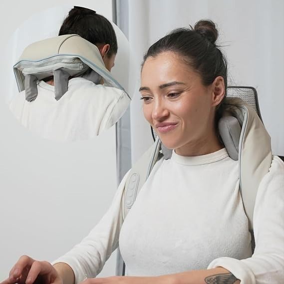 Masajeador Eléctrico 5D para Cuello y Espalda – Alivia Estrés y Dolores Musculares